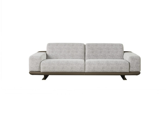 Sofas komplekts ar vienu trīsvietīgu un vienu vienvietīgu mēbeli pelēkā krāsā, dizaina grupa.