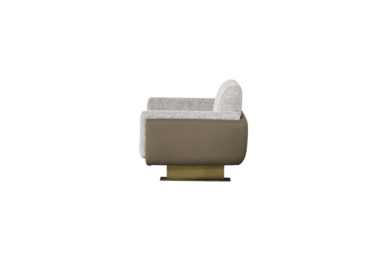 Sofas komplekts ar vienu trīsvietīgu un vienu vienvietīgu mēbeli pelēkā krāsā, dizaina grupa.