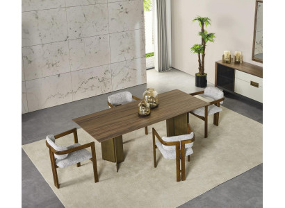 Dzeramo galds istabas stūra iestāde ēdienzāle komplekts 7 gabali ēdamistaba brūna koks.