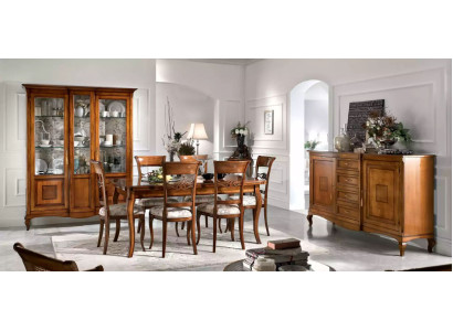 Ēdamgalds 6x krēsli ēdamistaba ēdienkopa koksnes sideboard 9 gab. komplekts