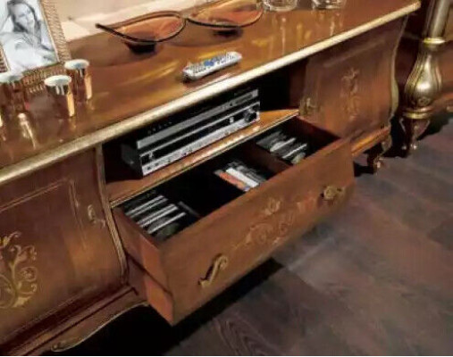 Brūna TV stends rtv Sideboard dzīvojamā istaba Mēbeles Koka statīvs Komoda