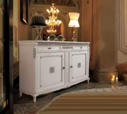 Sideboard komoda Luksusa skapji Dzīvojamā istaba Koks Bāla Klasisks mēbeles