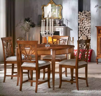 Ēšanas komplekts ēdamgalds 4 x krēsli komplekts Klasiskais ēdamgrupa 5 gabali.
