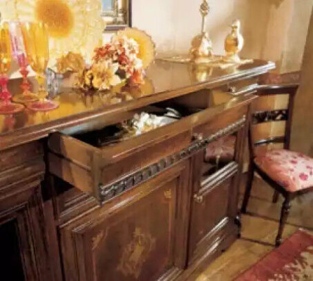 Sideboard dzīvojamā istaba, komoda ar kārtritēm, koka skapis brūns Jauns