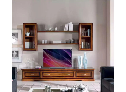 Klasiskais dzīvojamais siena iekārtas istabām Regāli TV skapis Brūns Zems skapis