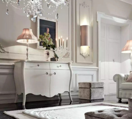 Pamatnē Sideboard Balti Sideboards Masīvā koka skapis Mēbeles Komodes