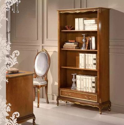 Grāmatplaukts dzīvojamajai istabai Klasiski brūni mēbeles Koka plaukti
