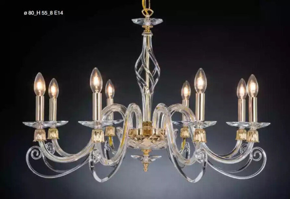 Kronšķe Debesu lampa 8x Lampas Luksusa griestu lampa lampa Lustērs Kristāls