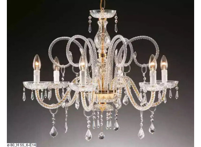 Luksusa griestu lampa Kronšandelis Kristāla lampa Gaisma 