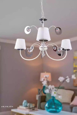 Luksusains 3x lampu kārtainais griestu lustris Art déco baltā krāsā Jauns