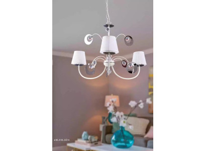 Luksusains 3x lampu kārtainais griestu lustris Art déco baltā krāsā Jauns