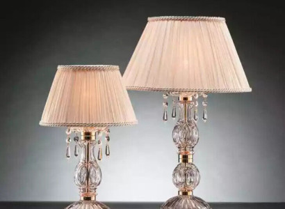 Antīkais stils Beža lampa Galda lampa Gaisma Kronlochters Kristāla Galds lampas
