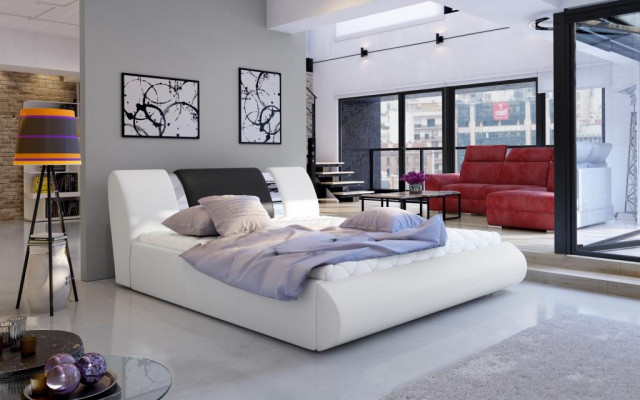 Lukso Boxspring gultas Melna Balta Gultasguļamistabas mēbeles Dizains Dubultā viesnīca