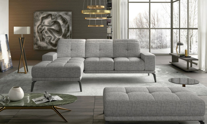 Dizainera dīvāns Dīvāns Stūri Textile Polster Garnitur Wohnlandschaft L-Form Blaue