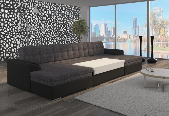 Mūsdienīgs dizains Stūraiņu sofa Vento gulta funkcija Dīvāns Āda Polster Tekstil Sofa
