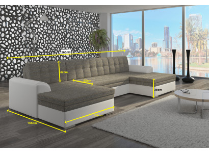 Mūsdienīgs dizains Stūraiņu sofa Vento gulta funkcija Dīvāns Āda Polster Tekstil Sofa