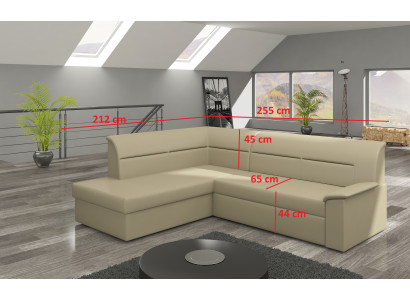 Dizain apgaļsofa Elano L-formas gultiņa funkcija Dīvāns āda tekstils Dīvāni