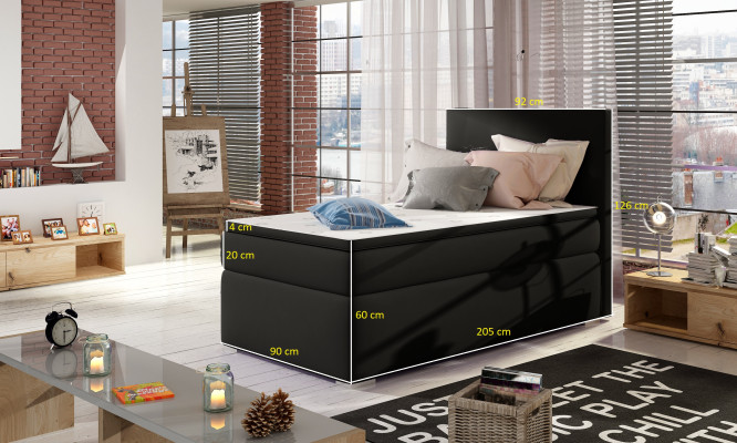 Boxspring gultasvietas viesnīcas gultiņas 90x200cm ādas komplektu turētājs topper