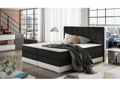 Ādas gultas dīvāna gulta Boxspring gultas gultas kaste 180x200 cm matracis