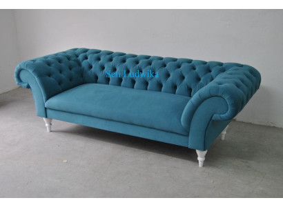 Tekstsils 3 sēdvietu zils audums dizains dīvāns polster Sofa modernais dīvāns Chesterfield