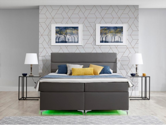Boxspring gulta Dubultgulta Ādas gulta Gultas Pamatne Gulēšanas istabas Mēbeles 180x200