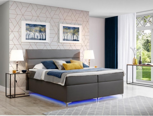 Boxspring gulta Dubultgulta Ādas gulta Gultas Pamatne Gulēšanas istabas Mēbeles 180x200
