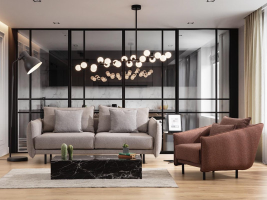 Trīsvietīgais dīvāns Sofa mēbeles iekārtojums Dīvāns Dīvāni Polster pelēcīgs Jauns