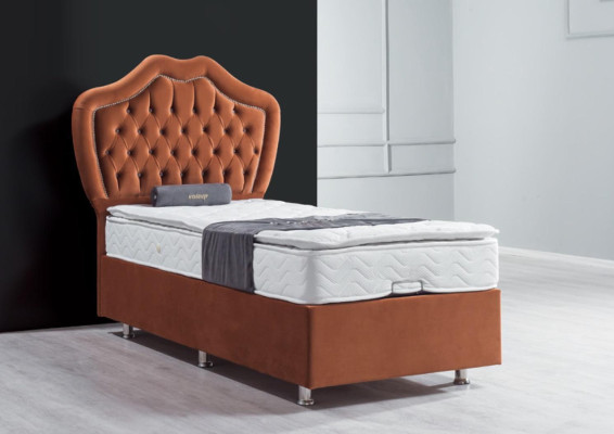 Gulta Brūna Vienvietīgā gulta Ar maisu pomi Luxus Gulamistaba Chesterfield