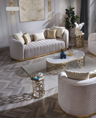 Ovals dīvāns Trīsgabalu dīvāni mēbeles Sofa iekārtojums dzīvojamā istaba audekls