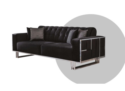 Trīsvietīgs dīvāns gultas sofa mēbeles iekārtojums dīvāni melns apdare