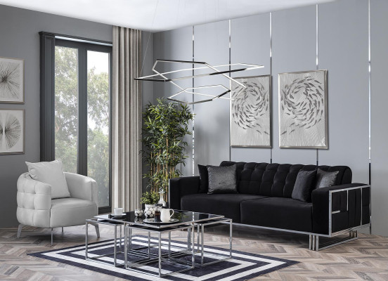 Trīsvietīgs dīvāns gultas sofa mēbeles iekārtojums dīvāni melns apdare