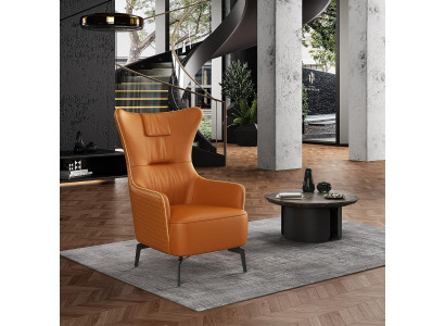 Oranžs krēsls ādas krēsls 76 x 80 cm vienvietīgs luksus dizaina mēbele