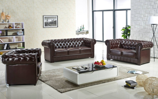 Chesterfield krēsla TV dīvāns 1-vietīgā dīvāns ādas pārklāts.