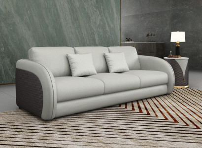 Trīsvietīga Itāļu mēbeļu stila divānpacēlājs 3-vietīgs moderns ādas divāns