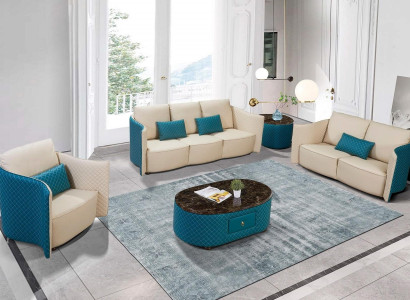 Trīsvietīga itāļu stila sofa 3-vietīga moderna ādas sofa dīvāns