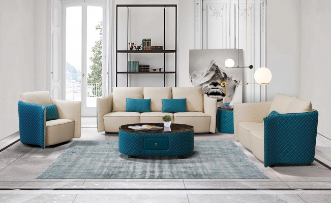 Trīsvietīga itāļu stila sofa 3-vietīga moderna ādas sofa dīvāns