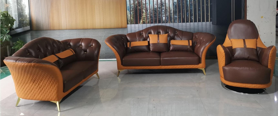 Sofa komplekts 3+2+1 sēdvietas dzīvojamā zona Dīvāns Aramats Virtuves komplekts Ādas dīvāns