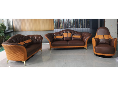 Sofa komplekts 3+2+1 sēdvietas dzīvojamā zona Dīvāns Aramats Virtuves komplekts Ādas dīvāns