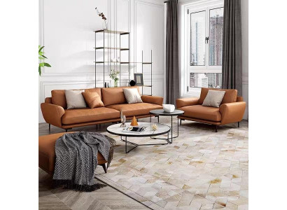 Sofas komplekts 4+3+2 ādas dīvāns Dīvāns dzīvojamai telpai Komplekts Dizaina mūsdienīgs dīvāns