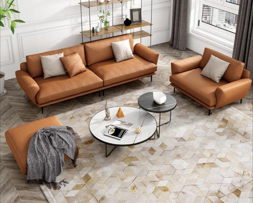 Sofas komplekts 4+3+2 ādas dīvāns Dīvāns dzīvojamai telpai Komplekts Dizaina mūsdienīgs dīvāns