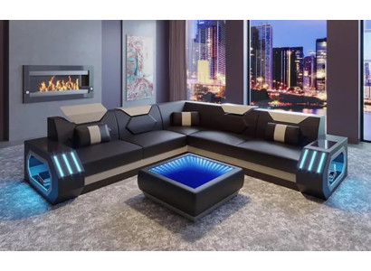 Stūra ādas mēbelēs dizains dzīvojamā istaba stūra dīvāns dīvāns sofa L forma mītnei