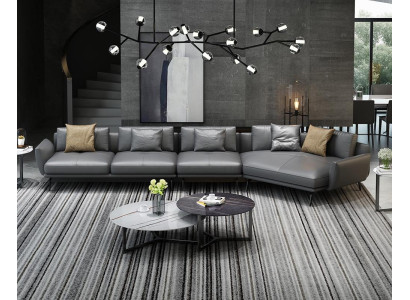 Ādas klēpu dizains stūra gultas dīvāns dīvāns L formā dzīvojamā istaba viesistaba