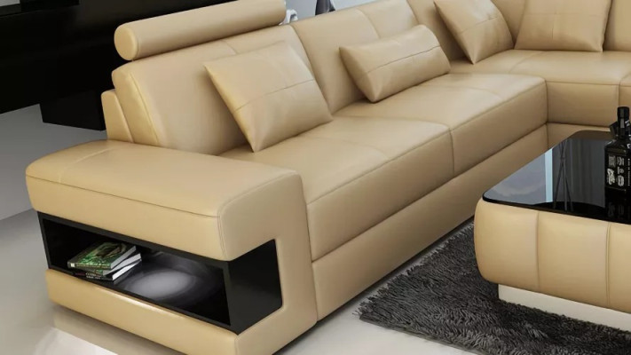 Stūra dīvāns stūra dīvānkreklas dizaina dzīvojamā istaba mēbeles ādas polsteris dīvāns sofa
