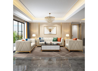 Medusa nerūsējošā tērauda ādas dīvāngarnitūras dīvāns dzīvojamā istaba mēbeles 4 gabalu komplekts