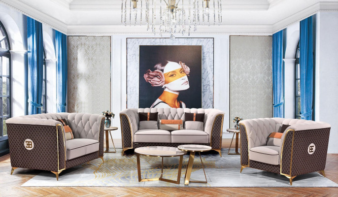 Ādas dīvāns Dizainera dīvāns Dīvānu komplekts 3-vietīgs Moderns dīvāns Dzīvojamais stūris Jauns