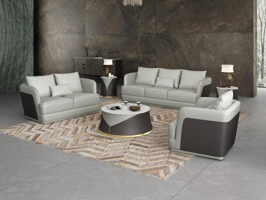 Ganrīts 3+2+1 sēdvietu galds 2x papildgaldu mājokļa zona sofa dīvāns 6 daļas.
