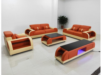 Sofas komplekts ar 3, 2 un 1 sēdvietām. Dizaina dīvāns, moderns, luksusa jauns.