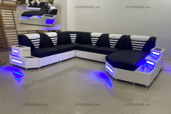 Dizaina Modern's dīvāns Ecksofa U formas ādas dīvāns dzīvojamai platībai Ecksofa