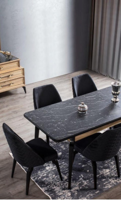 Krēsls ēdamistabas krēsls Moderni koka krēsli Dizaina ēdamistaba Elegants metāls Jauni