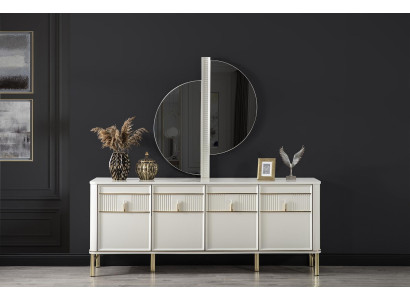 Beige komoda koka skapis Sideboard komodes konsole mēbeles xxl liela